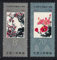 China Flowers Diplomatic Relations With Japan 2v 1982 MNH SG#3208-3209 - Unused Stamps