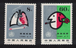 China Anti-smoking Campaign Medicine 2v 1980 MNH SG#2979-2980 - Unused Stamps