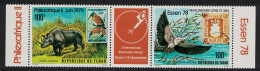 Chad Grey Heron Bird Hippo 2v Strip T1 1978 MNH SG#535-536 - Tchad (1960-...)