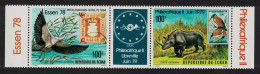 Chad Grey Heron Bird Hippo 2v Strip T2 1978 MNH SG#535-536 - Ciad (1960-...)