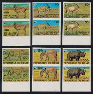 Chad WWF Endangered Animals 6v Imperf Pairs Margins 1979 MNH SG#555-560 MI#849B-854B Sc#367-372 - Ciad (1960-...)