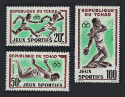 Chad Relay Discus High-jumping Sports 3v 1962 MNH SG#89-91 - Tschad (1960-...)