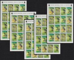 Central African Rep. Birds WWF Shoebill 5 Sheetlets [A] 1999 MNH MI#2211-2214 Sc#1239 A-d - Zentralafrik. Republik