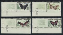 Central African Rep. Butterflies 4v Corners Date 1960 MNH SG#8-11 - Zentralafrik. Republik
