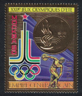 Central African Empire Moscow Olympic Games Emblem 1500f GOLD FOIL 1979 MNH MI#622A - Central African Republic