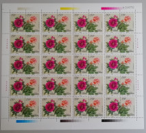 China Roses 2v Full Sheet 20 Pairs 1997 MNH SG#4222-4223 MI#2837-2838 Sc#2797-2798 - Ongebruikt