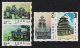 China Dong Architecture 4v Pairs 1997 MNH SG#4191-4194 MI#2802-2805 Sc#2765-2768 - Unused Stamps