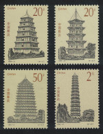 China Ancient Pagodas 4v 1994 MNH SG#3954-3957 MI#2583-2586 Sc#2545-2548 - Ongebruikt