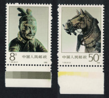 China Bronze Chariots Horse 2v Margins 1990 MNH SG#3675-3676 MI#2300-2301 Sc#2276-2277 - Unused Stamps