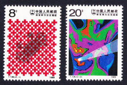 China Anti-Cancer Campaign 2v 1989 MNH SG#3606-3607 MI#2231-2232 Sc#2212-2213 - Unused Stamps