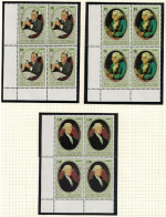 Cook Is. Roosevelt Franklin Washington 3 Corner Blocks Of 4 1982 MNH SG#852-854 - Cookinseln