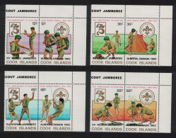 Cook Is. 15th World Scout Jamboree Alberta Canada Corner Pairs 1983 MNH SG#875-882 - Cookinseln