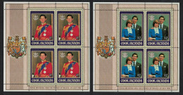 Cook Is. Charles And Diana Royal Wedding 2v Sheetlets 1981 MNH SG#812-813 MI#778-779 - Cookinseln