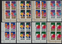 Cook Is. Flowers Christmas 8v Corner Blocks Of 4 1979 MNH SG#659-666 - Cookeilanden