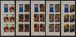 Cook Is. Christmas Painting By Great Masters 5v Blocks Of 5 1975 MNH SG#529-533 - Cookeilanden