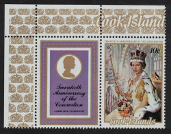 Cook Is. Queen Elizabeth's Coronation Corner Label 1973 MNH SG#429 - Cookeilanden