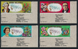 Cook Is. Captain Cook Flowers Map Queen 4v Corners 1969 MNH SG#306-309 Sc#264-276 - Cookeilanden