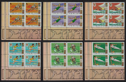 Cook Is. Cycling Gymnastics Olympic Games Mexico 6v Corner Blocks Of 4 1968 MNH SG#277-282 Sc#237-242 - Cook Islands