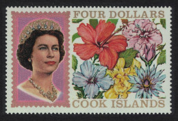 Cook Is. Queen Elizabeth II And Flowers $4 1967 MNH SG#246 - Cook Islands