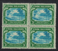 Cook Is. Native Canoe 3Sh WZ98 Block Of 4 1945 MNH SG#145 - Cook Islands