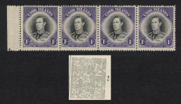 Cook Is. King George VI 1Sh WZ98 Strip Of 4 1944 MNH SG#143 - Cookinseln