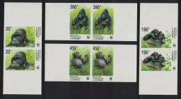 DR Congo WWF Grauer's Gorilla 4v Imperf Pairs 2002 MNH MI#1708-1711 - Mint/hinged