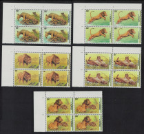DR Congo Lions 5v Corner Blocks Of 4 2002 MNH Sc#1621-1625 - Mint/hinged