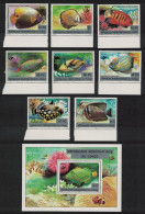 DR Congo Fish 8v+MS Overprint 'Belgica' COMPLETE RARR 2001 MNH - Ungebraucht