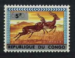 DR Congo Impala Antelope Overprint 5f 1964 MNH SG#521 - Nuovi