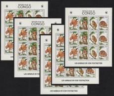 Congo WWF Golden Potto 5 Sheetlets [A] 1997 MNH MI#1504-1507 Sc#1134 A-d - Mint/hinged