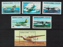Congo Hydroplanes Aviation 5v+MS 1994 MNH MI#1425-1429+Block 126 - Neufs