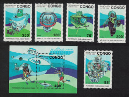Congo Submarines Underwater Vehicles 5v+MS 1993 MNH MI#1371-1375+Block 112 - Ungebraucht