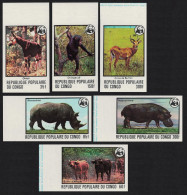 Congo WWF Endangered Species 6v IMPERF Margins 1978 MNH SG#620-625 MI#630B-635B Sc#453-458 - Ongebruikt