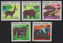 Congo Elephant Hippo Warthog Antelope Fauna 5v 1976 MNH SG#529-533 MI#539-543 - Mint/hinged