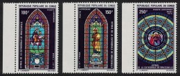 Congo Christmas Stained Glass Windows Brazzaville Cathedral 3v 1970 MNH SG#254-256 - Ungebraucht