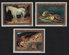 Congo Horse Lions Paintings By Delacroix 3v 1973 MNH SG#362-364 - Ungebraucht