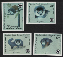 Comoro Is. WWF Mongoose Lemur 4v Imperf 1987 MNH SG#613-616 MI#792B-795B Sc#C171-C174 - Komoren (1975-...)