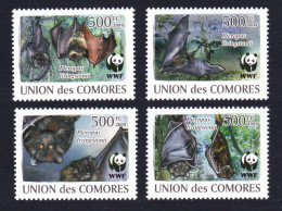 Comoro Is. WWF Livingstone's Fruit Bat 4v 2009 MNH MI#2212-2215 - Komoren (1975-...)