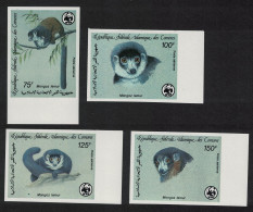 Comoro Is. WWF Mongoose Lemur 4v Imperf Margins 1987 MNH SG#613-616 MI#792B-795B Sc#C171-C174 - Comores (1975-...)