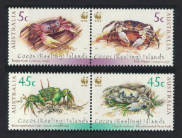 Cocos (Keeling) Is. WWF Crabs 4v In Pairs 2000 MNH SG#389-392 MI#400-403 Sc#333-334 A-b - Kokosinseln (Keeling Islands)