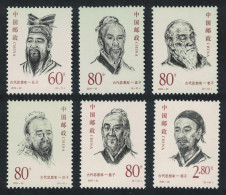 China Ancient Thinkers 6v 2000 MNH SG#4540-4545 MI#3186-3191 Sc#3059-3064 - Unused Stamps