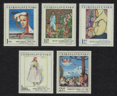 Czechoslovakia Art Paintings 6th Issue 5v 1971 MNH SG#1999-2003 - Unused Stamps