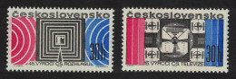 Czechoslovakia Czech Radio And Television Anniversaries 2v 1968 MNH SG#1730-1731 - Nuevos