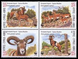 Cyprus WWF Mouflon 4v Block Of 4 1998 MNH SG#941-944 MI#914-917 Sc#920-923 - Neufs