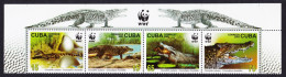 Caribic WWF Crocodile Top Strip Of 4v WWF Logo 2003 MNH SG#4692-4695 MI#4553-4556 Sc#4342-4345 - Ungebraucht