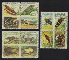 Caribic Animals Insects Reptiles Snakes Christmas 3 Blocks Of 4 1962 MNH SG#1055ad-1057ad MI#820-834 - Unused Stamps