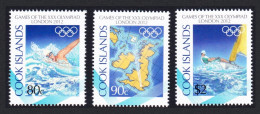 Cook Is. Swimming Sailing London Olympic Games 3v 2012 MNH SG#1655-1657 Sc#1413-1415 - Cook