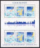 Cook Is. London Olympic Games Sheetlet 2012 MNH SG#MS1658 Sc#1413-1415 - Cookinseln