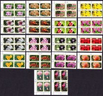 Cook Is. Flowers Definitives 18v Blocks Of 4 2010 SG#1548-1565 Sc#1305-1322 - Cookinseln