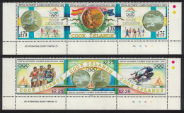 Cook Is. Football Olympic Games Barcelona 2 Strips Margins 1992 MNH SG#1304-1309 Sc#1108-1109 - Cook